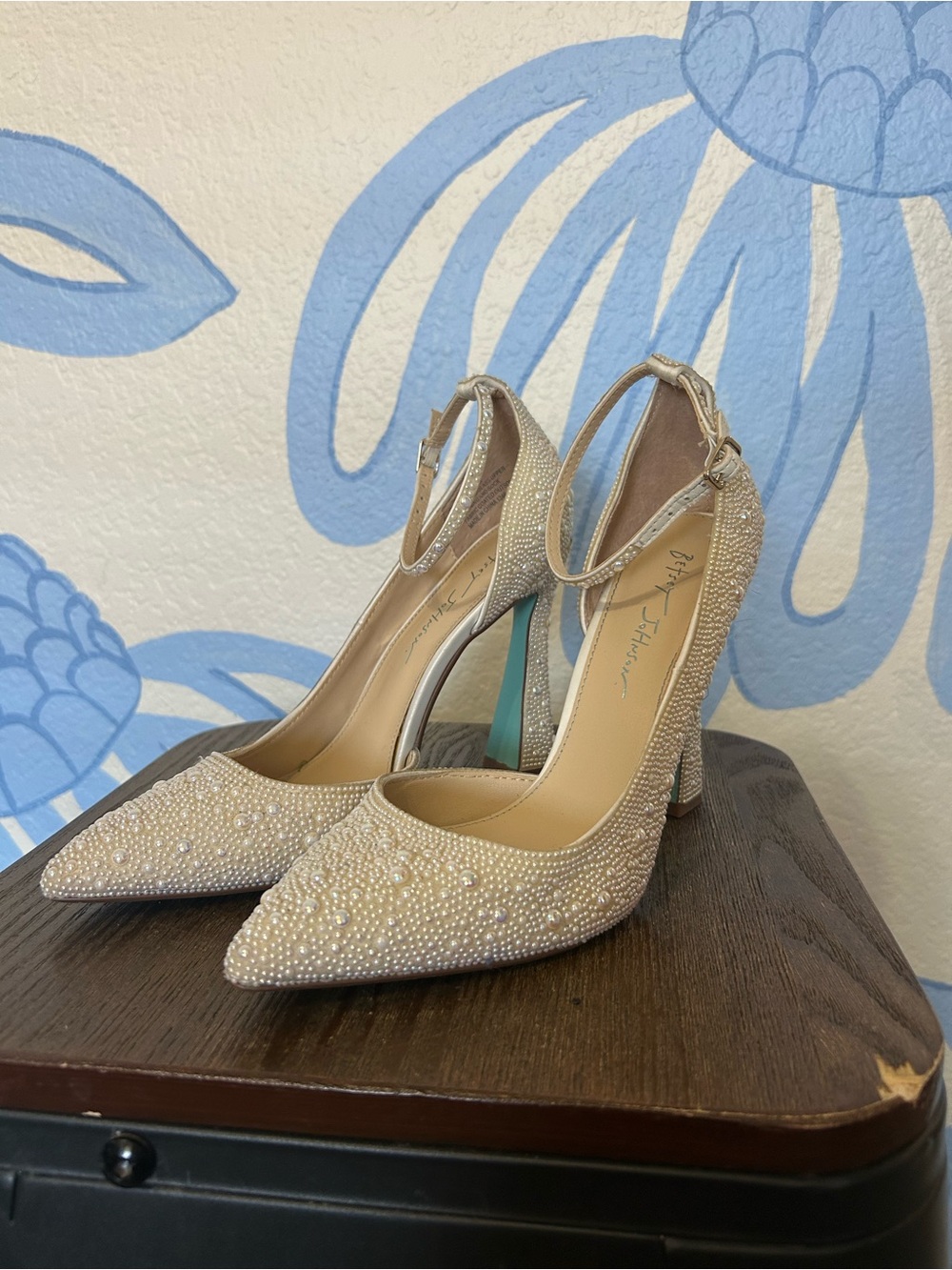 Blue by Betsey Johnson Ramsy Pearl Embellished Heels